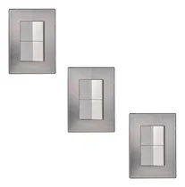 Comprar Placa 2 Apagadores Sencillos Armada Acero Inoxidable (3pz)