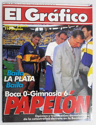 El Grafico 3996 - Gimnasia 6 Boca 0 Papelon 1996 Fs