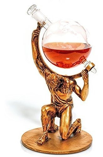 Atlas Etched Globe Liquor Decanter Whisky Whisky Decanter 10
