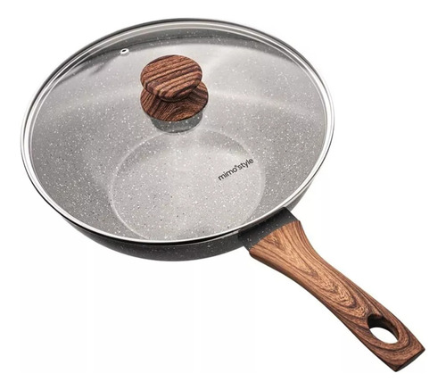 Panela Wok Frigideira Antiaderente Com Tampa Cook Mimo Style