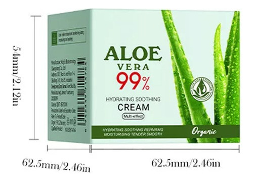 Crema Facial 99% Aloe Vera Reparadora Hidratante 50g Bioaqua Todo Tipo De Piel Día/noche