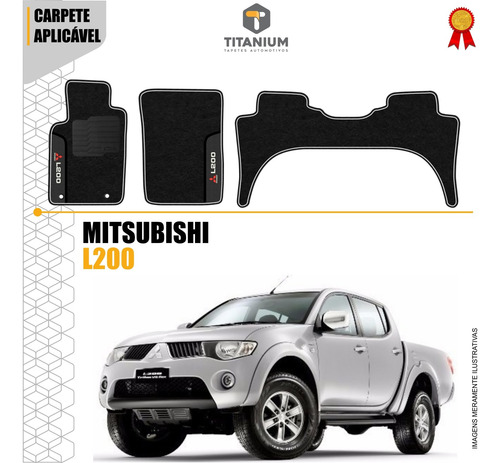 Imagem 3 de 4 de Jogo Tapete L200 Triton 3pçs 2011 A 2018 Carpete Linha Prime