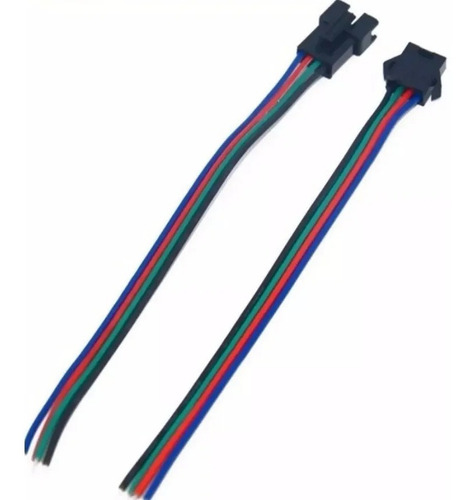 Imagem 2 de 6 de 50 Pares Conector Engate Rápido 4 Pinos 4 Fios Macho E Femea