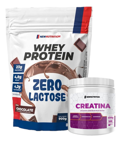 Whey Protein Newnutrition Zero Lactose 900g + Creatina 300g