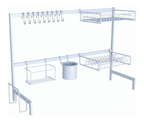 Cozinha Suspensa Modular Autosustentável Escorredor 20 Peças