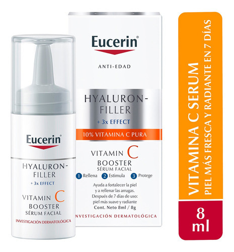 Sérum Vitamin C Booster Eucerin Hyaluron-Filler dia/noite para todos os tipos de pele de 8mL/8g 30 + anos