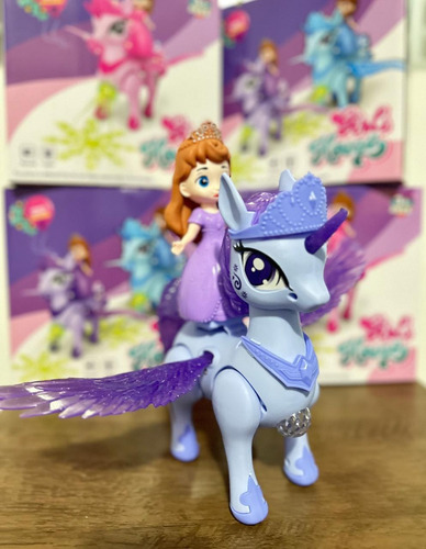 Brinquedo Boneca Unicórnio Pônei Infantil Anda Sozinho C/luz