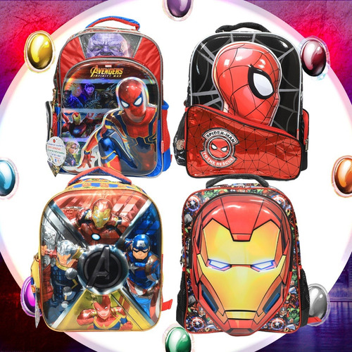 Imagen 7 de 7 de Mochila Spiderman Venom Avengers Marvel Escolar Original