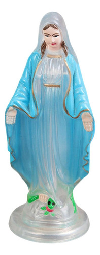 Madre Virgen María Estatuilla 10cm Abrigo Azul Claro