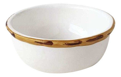 Mini Bowl Branco Com Borda De Bambu Scalla 1ª Linha