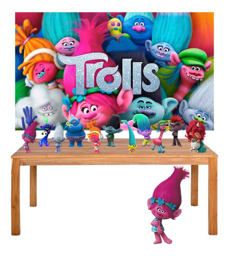 Kit Festa Trolls Display + Painel 150x100cm