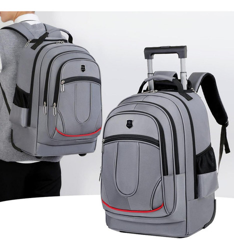 Mochila De Negocios Con Ruedas, Múltiples Compartimentos