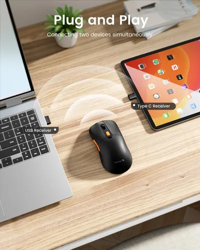 Mouse Inalámbrico Recargable Usb C Dual Indetectable Em15