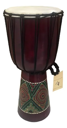 Tambor Djembe 30 Cm Con Piel De Cabra – Madera De Caoba, Comercio Justo – Incluye Instrucciones, Ideal Para Niños De 2 A 5 Años
