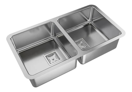 Pileta De Cocina Doble Acero Quadra Q76 Johnson             