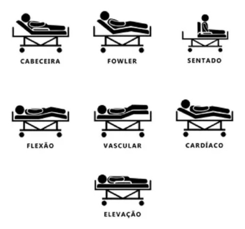 Cama Hospitalar Elétrica 8 Movimentos Motorizada Com Regulagem De Altura Com Colchão D33