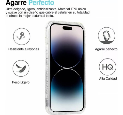 Funda Para Iphone Uso Rudo Alto Impacto Transparente 3 En 1 Transparente Iphone 12