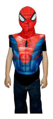 Disfraz Spiderman Musculos 3d Peto Con Capa Y Mascara Fantasy Ruz Unitalla Infantil Niño