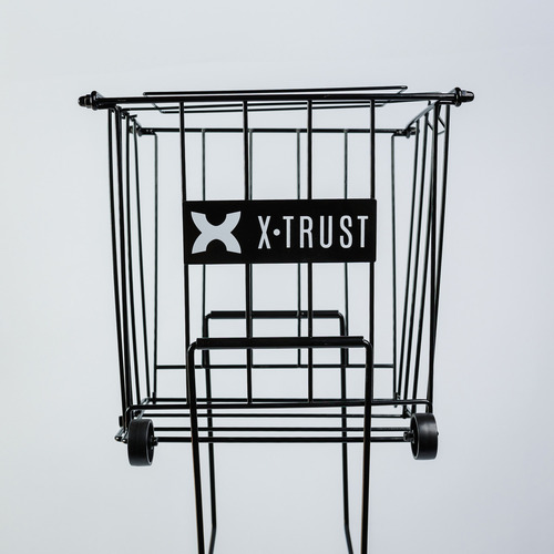 Canasto X-trust Hierro Con Ruedas 70 Pelotas Tenis Padel Color Negro