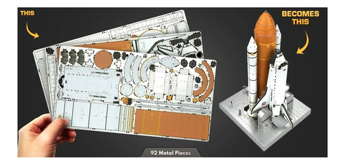 Quebra Cabeça Puzzle 3d Metal Ônibus Espacial Space Shuttle