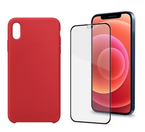 Imagen 1 de 2 de Carcasa Silicona Para iPhone X/xs/xsmax Colores + Lamina