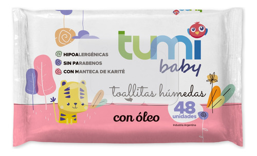 Toallitas Húmedas Con Óleo-karite Sin Parabenos Tumi 48 Uni