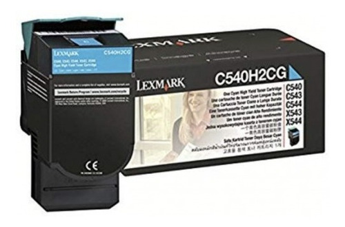 Cartucho Original De Tóner Cyan Lexmark C540h2cg P-2,000 Pag