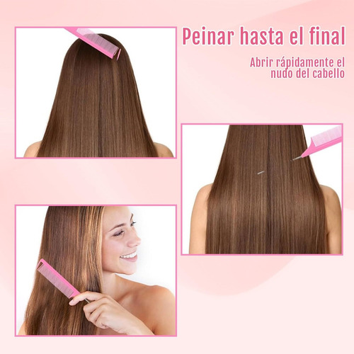Juego De 10 Peines Para Mujer, Peines Para Niña, Color Rosa