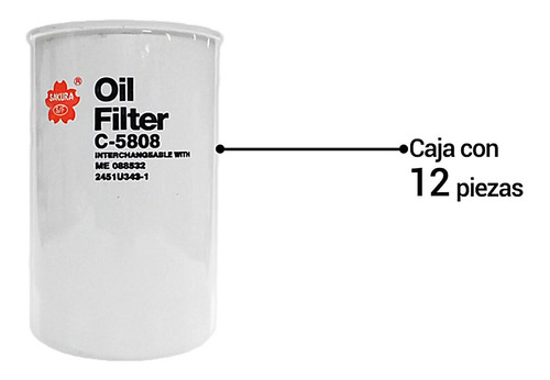 Pack 12 Filtros Para Aceite Freightliner Fl360 L4 4.9l 12