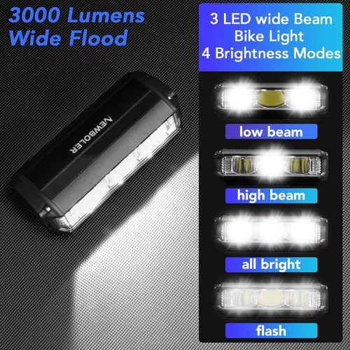 Luz De Bicicleta De 3000 Lúmenes Y 4000 Mah