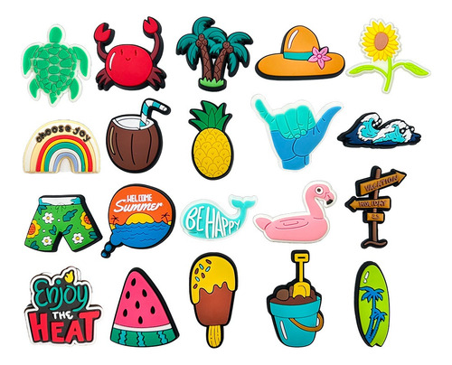 Juego De 20 Abalorios De Verano Para Zapatos De Playa, Decor