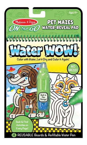 Melissa & Doug On The Go Water Wow! Laberinto Para Mascotas