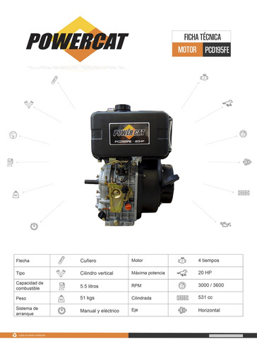 Motor Diesel Powercat 20 Hp