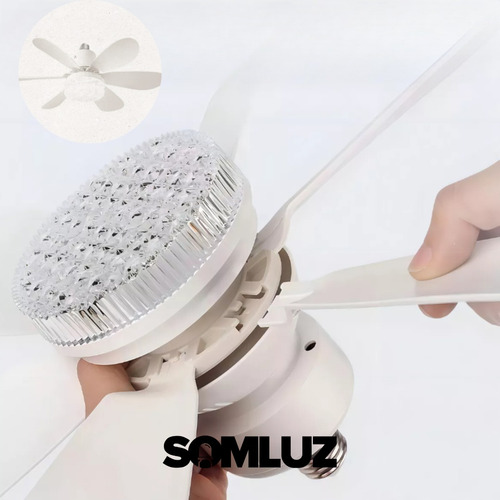 Foco Lampara Led Ventilador 40w Luz Calida Blanca Neutra