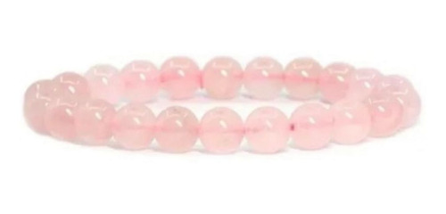 Pulseira Em Pedra Natural Quartzo Rosa 8mm Personalizável