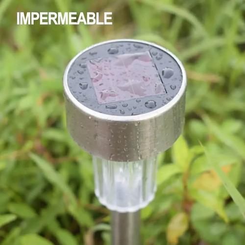 Solar Led Luminaria Acero Inoxidable Jardín 10 Piezas