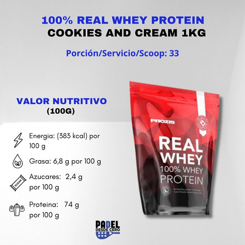 100% Real Whey Protein 1kg Cookies And Cream