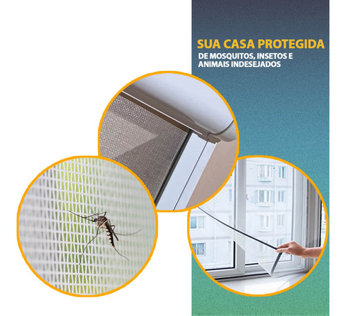 4 Tela Mosquiteira Para Janela Com Velcro Ajustável 150x180