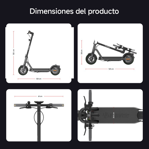Scooter Eléctrico Navee N65i 40km/h 65km Patín Plegable Color Negro