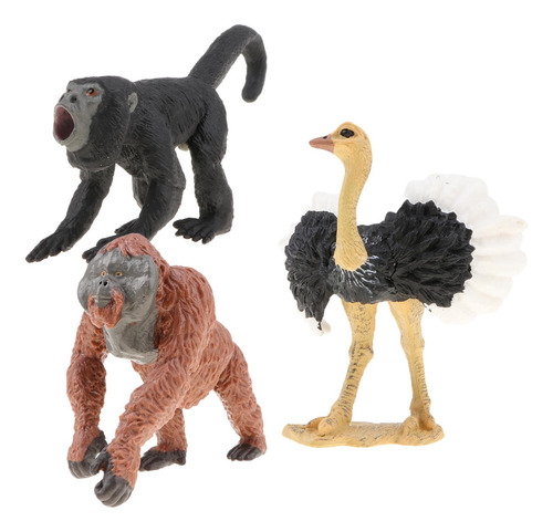 Figuras De Animales De Plástico De 3 Uds., Modelo De
