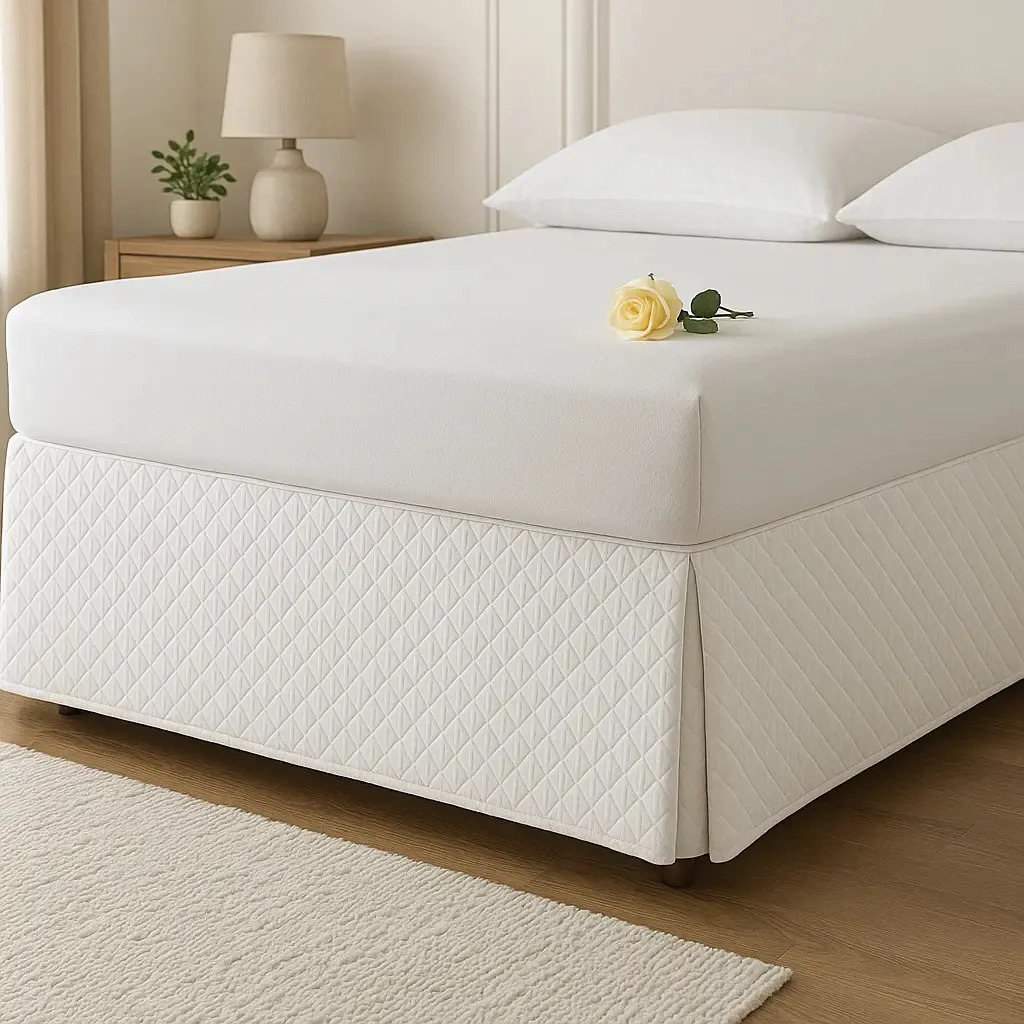 Saia Para Cama Box Casal Padrão Cores Full Cor Branco