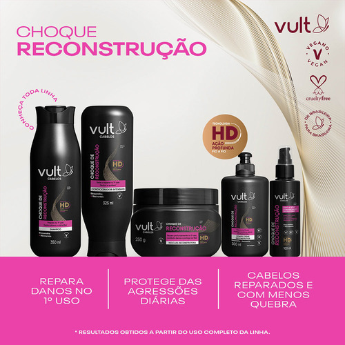 Kit Shampoo Condicionador Choque De Reconstrução 200ml Vult