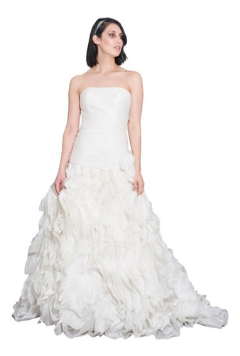 Vestido De Novia Strapless De Organza Gladys T