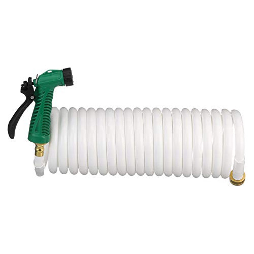 Coiled Washdown Hose W/ Sprayer And Brass Fittings, 25 ...