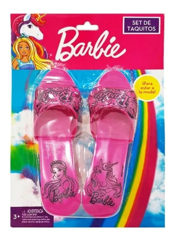 Set De Taquitos Barbie Rosa Zapatitos Para Nena Miniplay