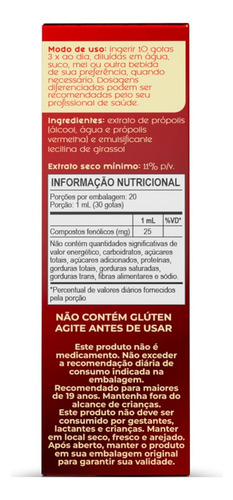 Extrato Própolis Vermelha Frasco Gotas 20ml 3un Apis Flora