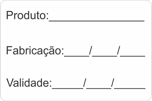 1000 Adesivos Etiqueta De Alimento Prazo Validade 5x3cm 