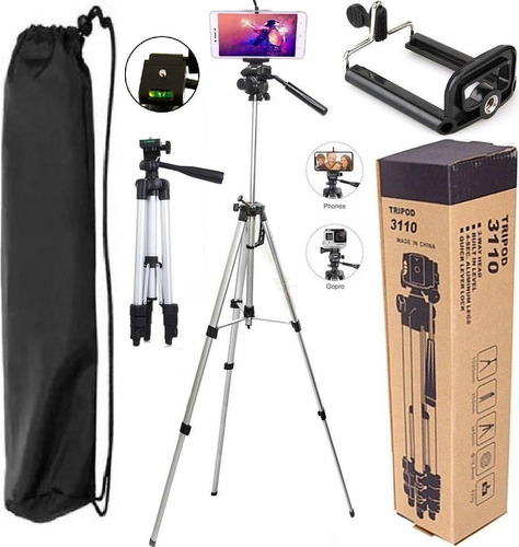 Kit Youtuber Tripé Profissional Celular Pedestal + Microfone