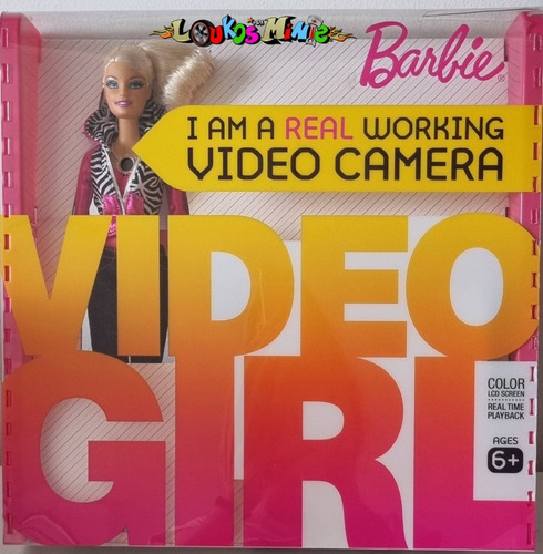 Boneca Barbie Video Girl Color Lcd Screen Real Time Playback