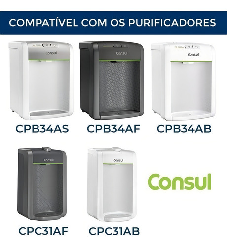 Policarbon Kit 2 Refil Filtro Consul Facilite Bem Estar Comp Cix01ax Cor Branco